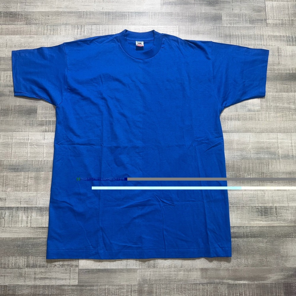 Vintage Fruit of the Loom Single Stitch T Shirt Blank 2XL 90s USA Made Blue